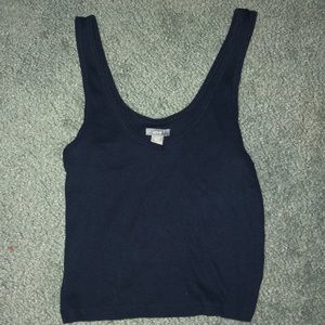 Navy blue crop tank top